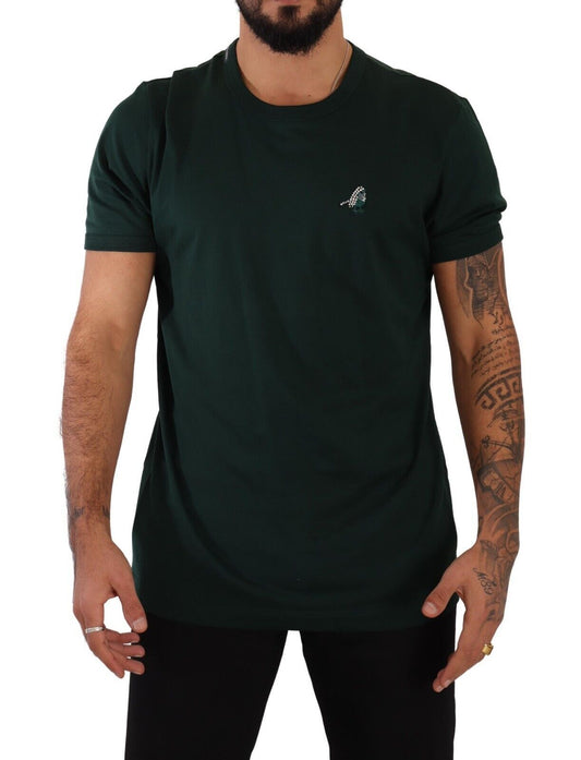 Dolce & Gabbana Elegant Dark Green Crew Neck Tee