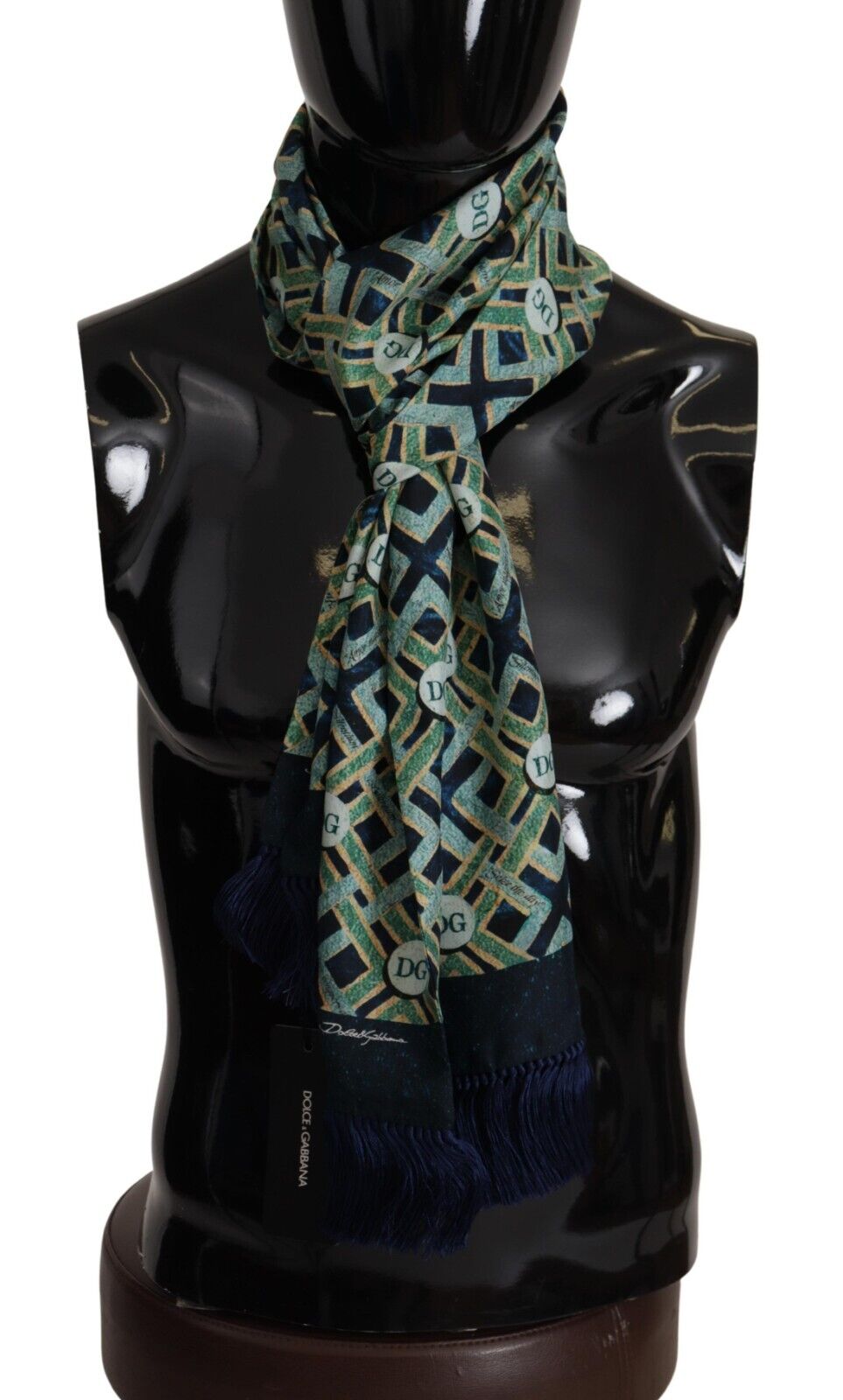 Dolce & Gabbana Multicolor DG Logo Shawl Warm Neck Wrap Fringe Scarf