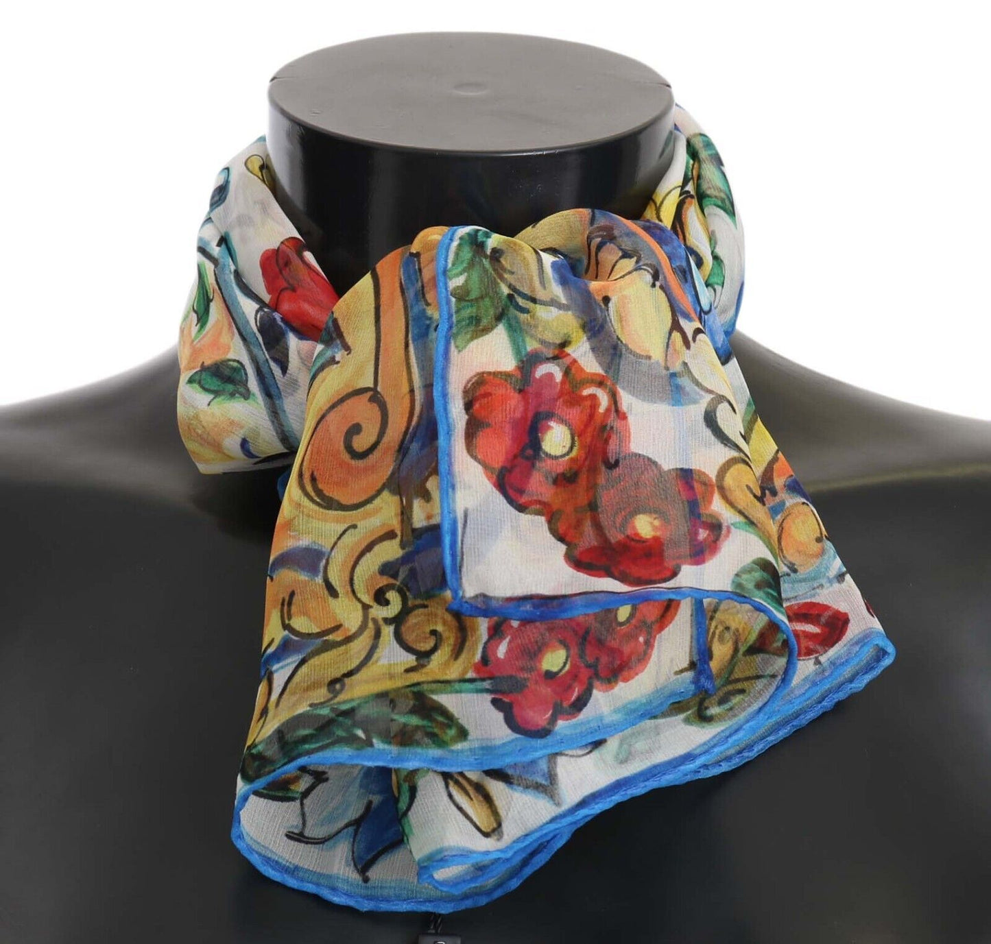 Dolce & Gabbana Elegant Majolica Print Silk Scarf