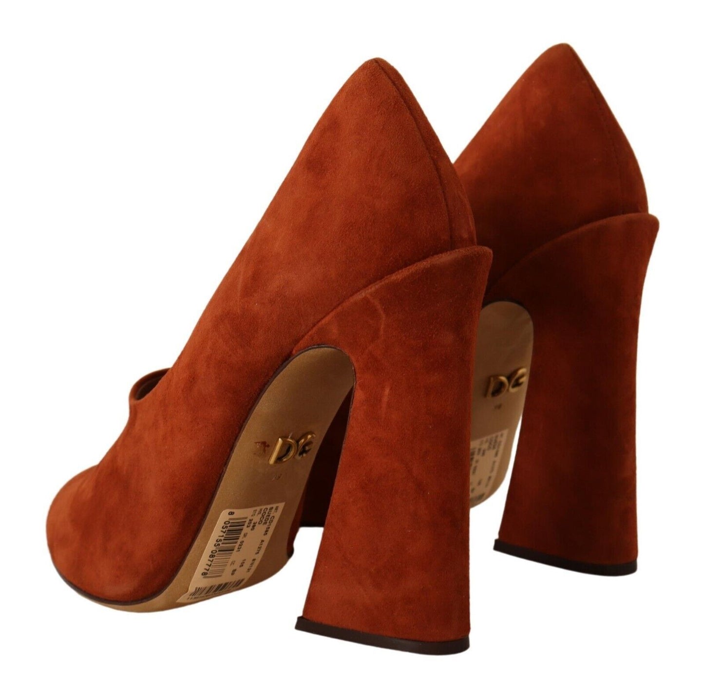 Dolce & Gabbana Elegant Cognac Suede Pumps