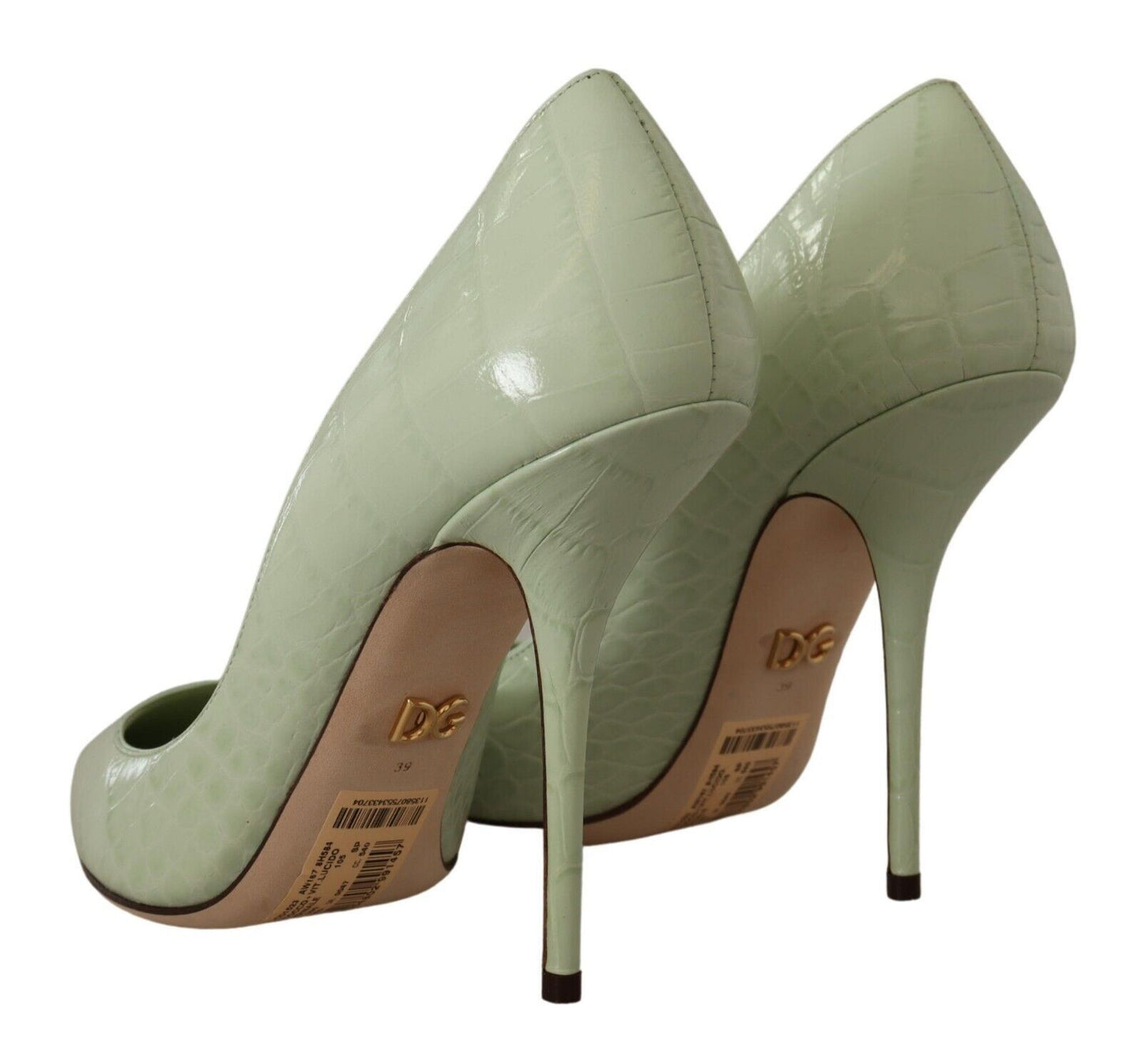 Dolce & Gabbana Emerald Green Leather Heels