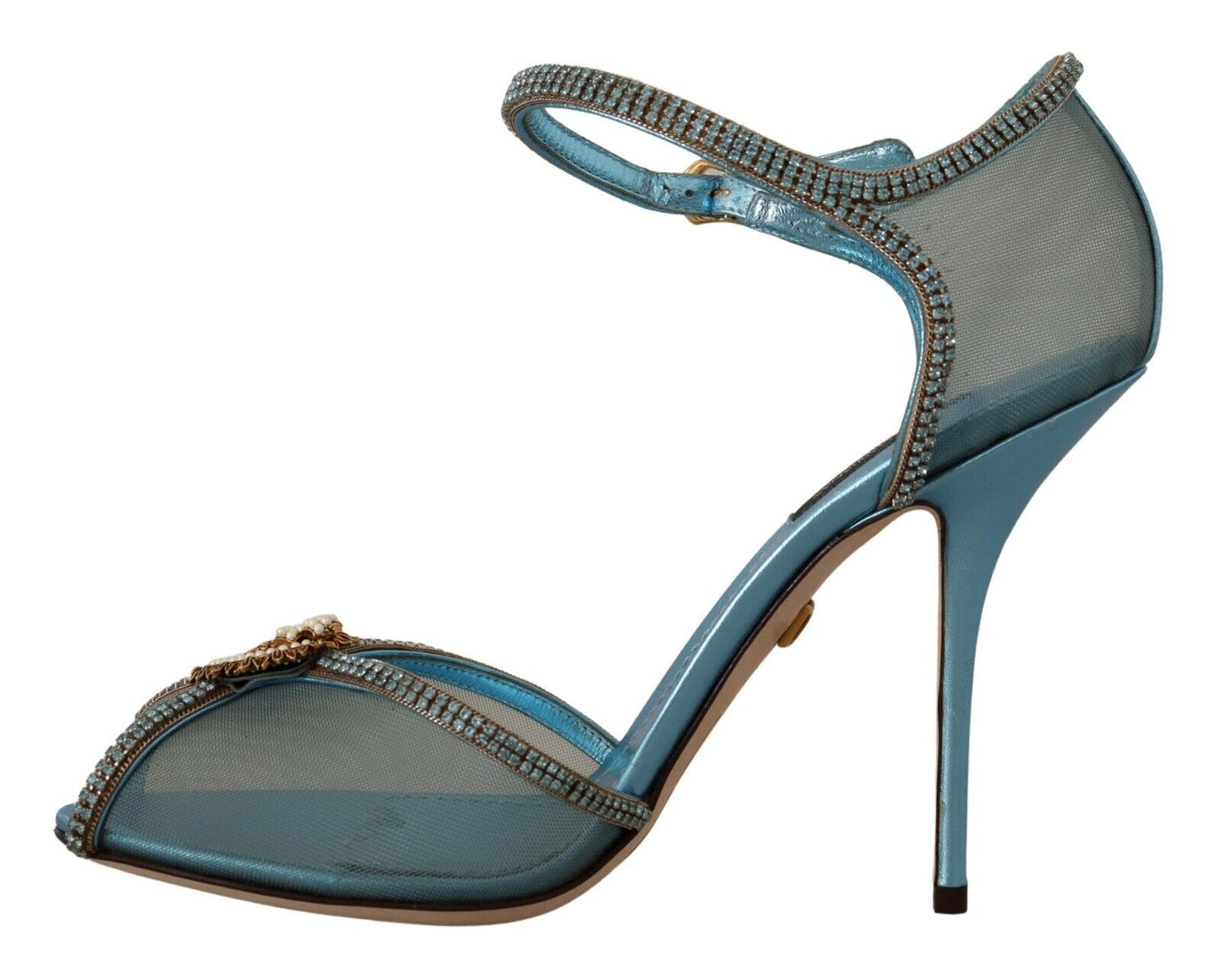 Dolce & Gabbana Elegant Blue Mesh Heel Sandals