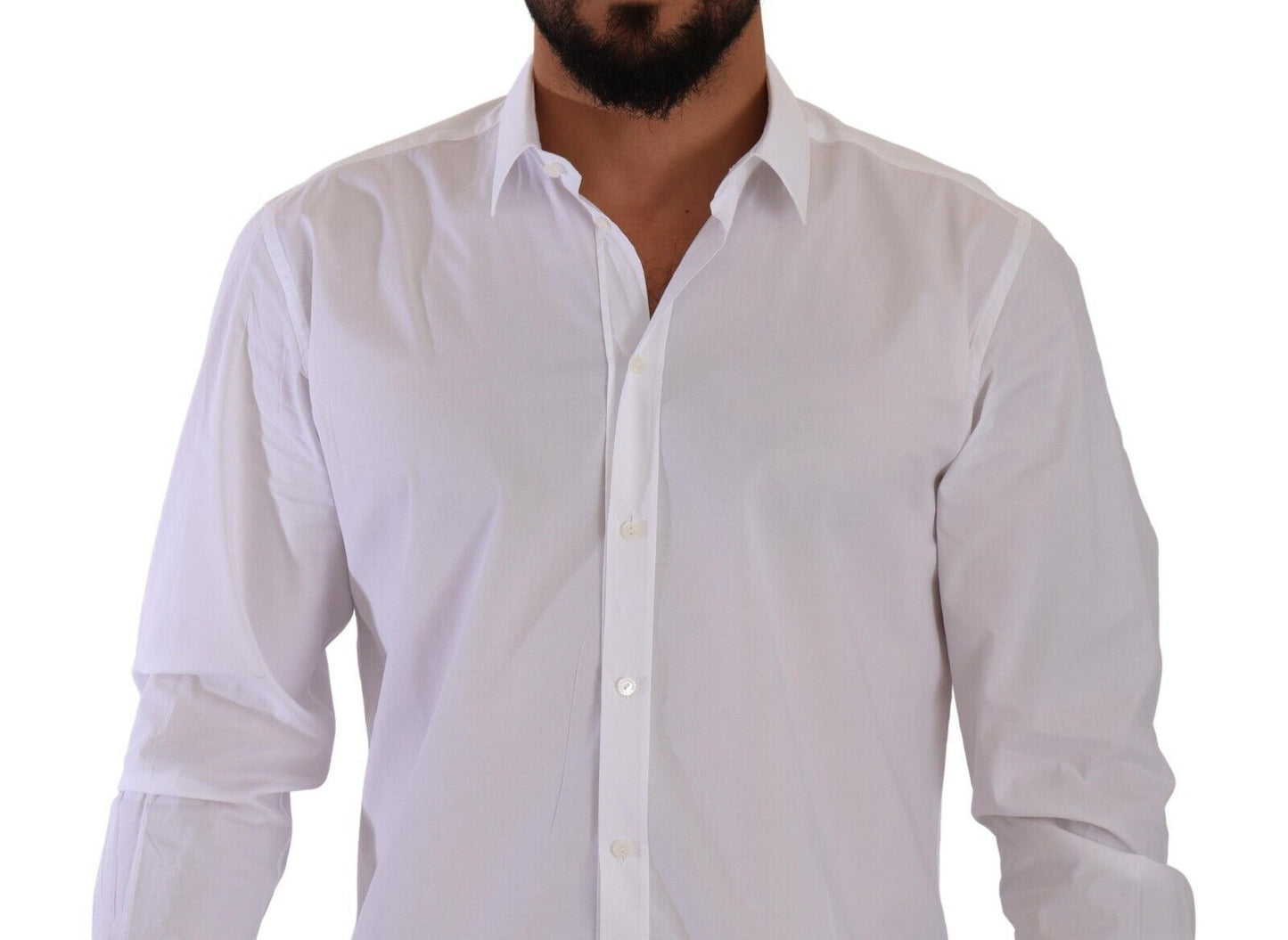 Dolce & Gabbana Elegant White Slim Fit Martini Dress Shirt