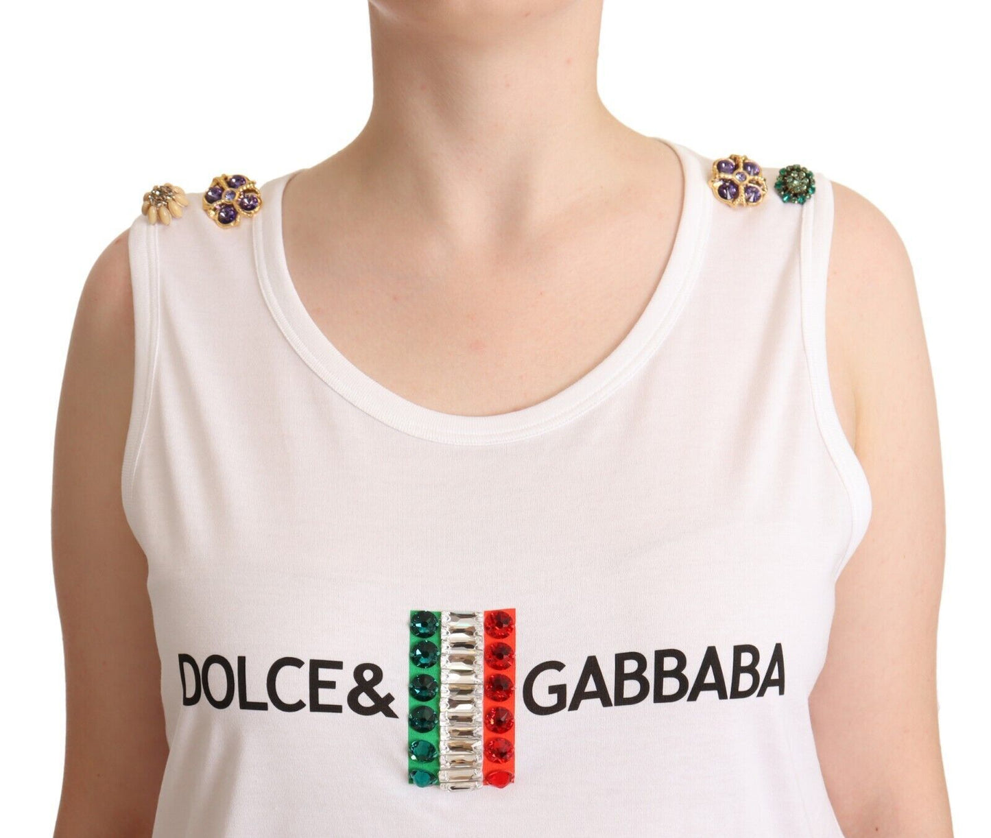 Dolce & Gabbana Elegant White Cotton Tank Top