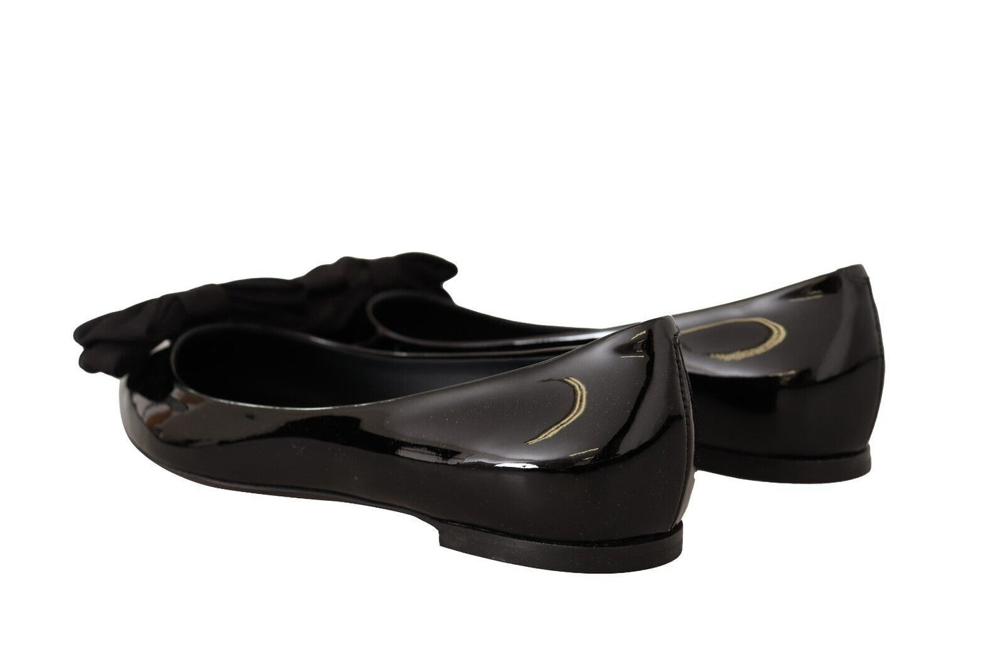 Dolce & Gabbana Elegant Black Leather Ballerina Flats