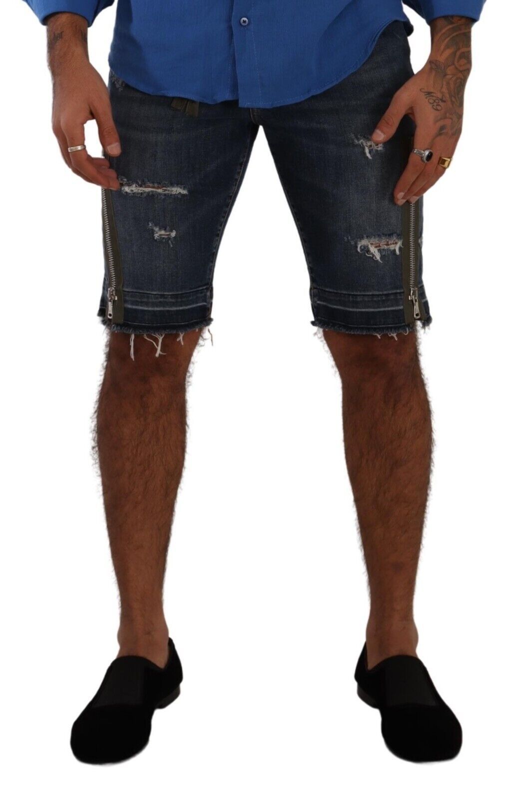 Dolce & Gabbana Elegant Dark Blue Denim Shorts for Men