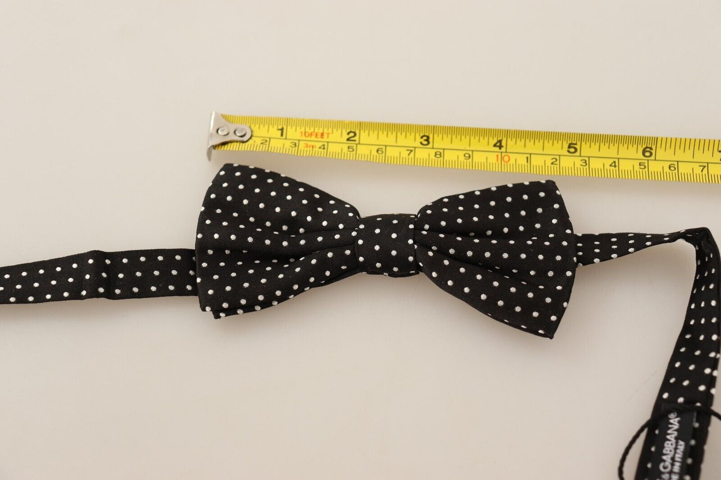 Dolce & Gabbana Elegant Black Silk Dotted Bow Tie