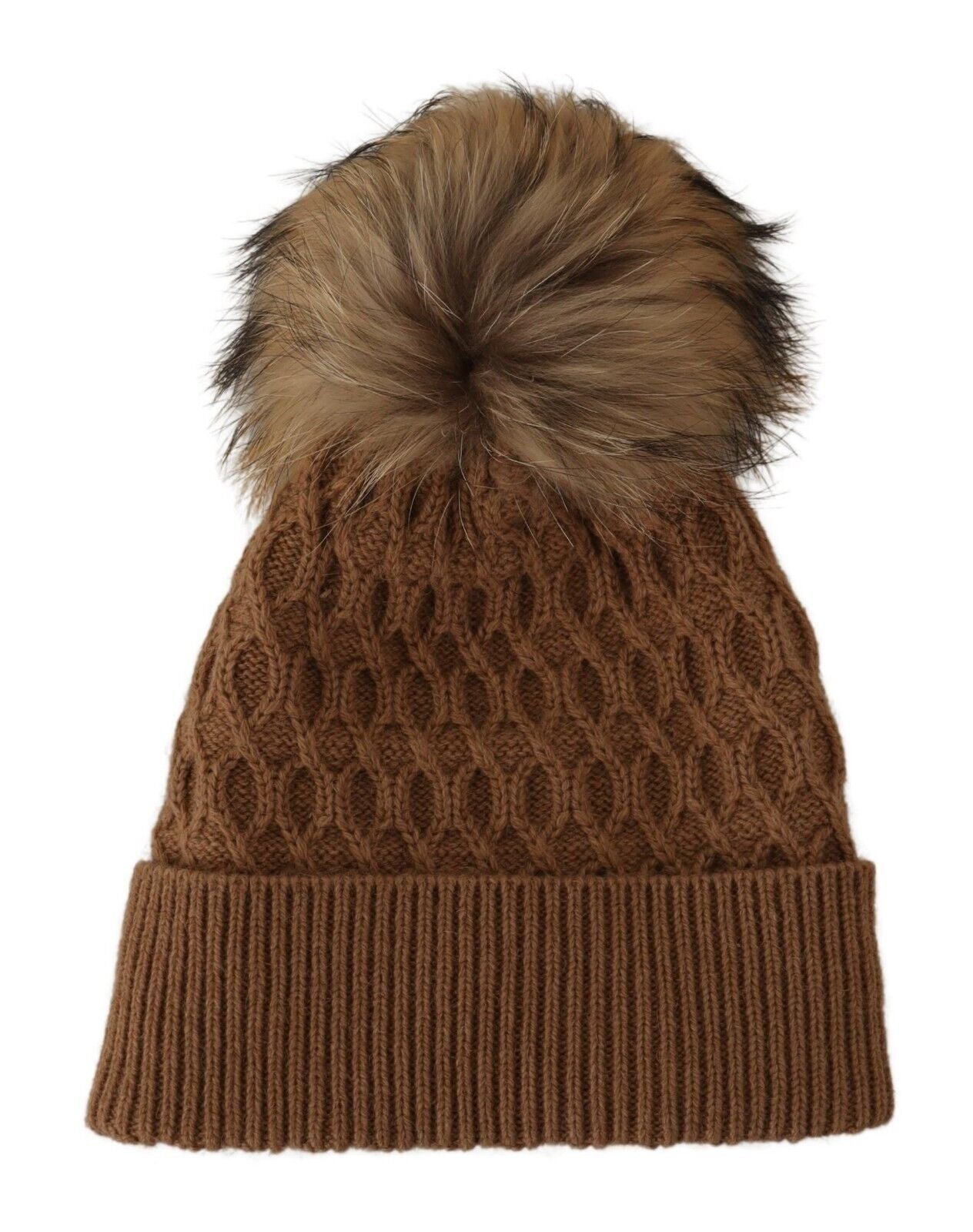 Dolce & Gabbana Italian Chic Camel Knit Beanie Hat