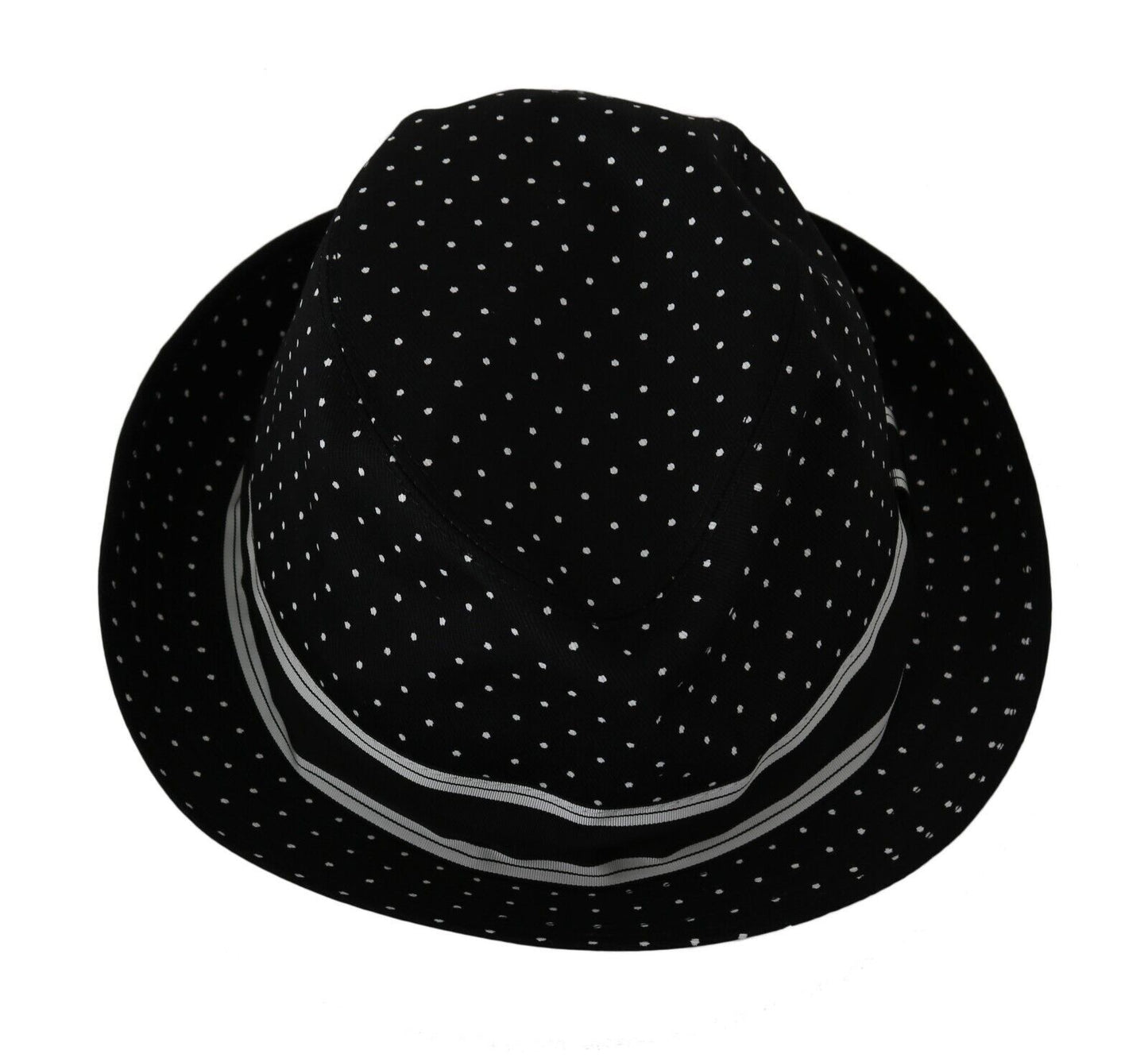 Dolce & Gabbana Elegant Black & White Dotted Fedora Hat