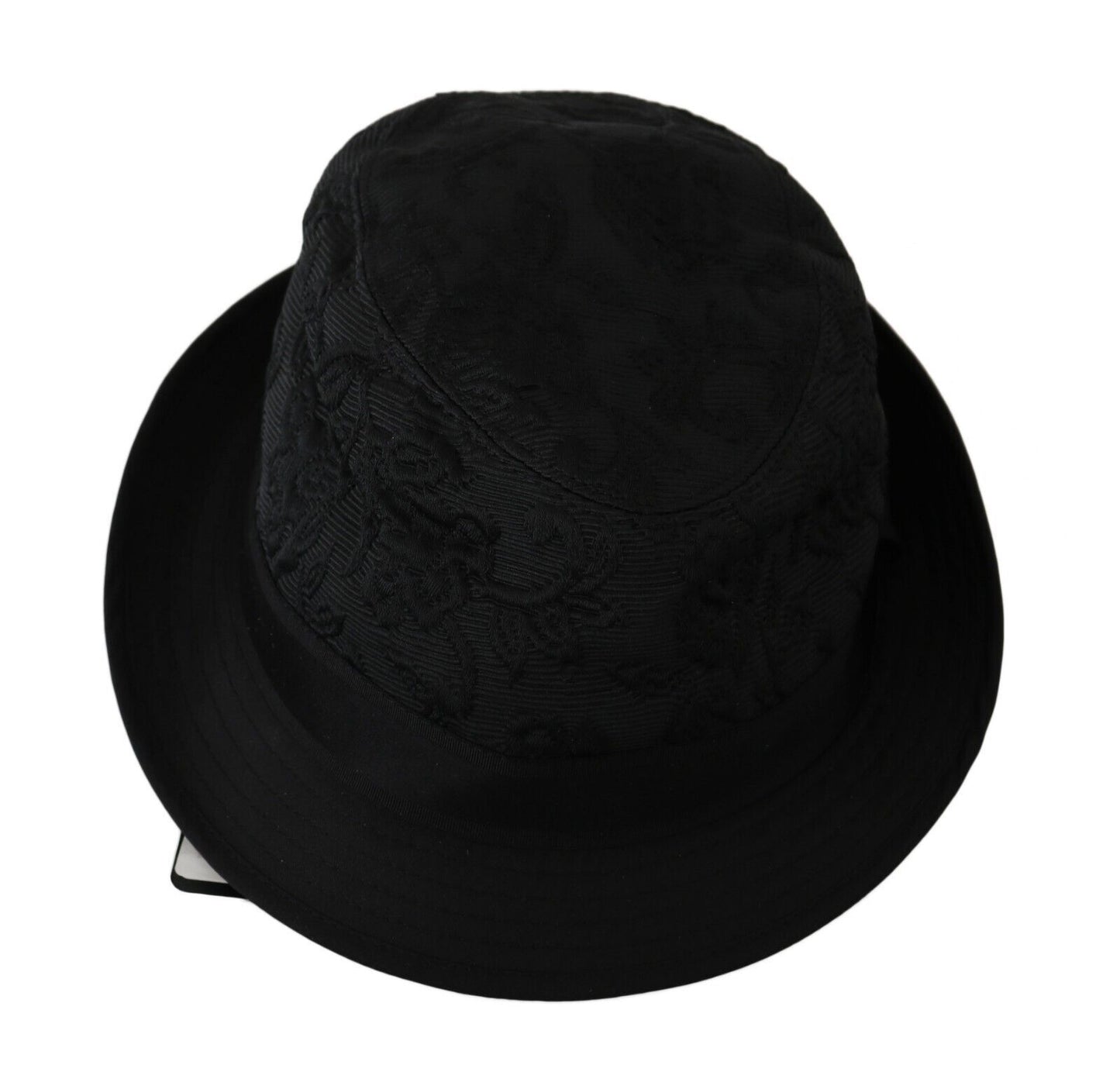 Dolce & Gabbana Floral Jacquard Fedora Hat in Black