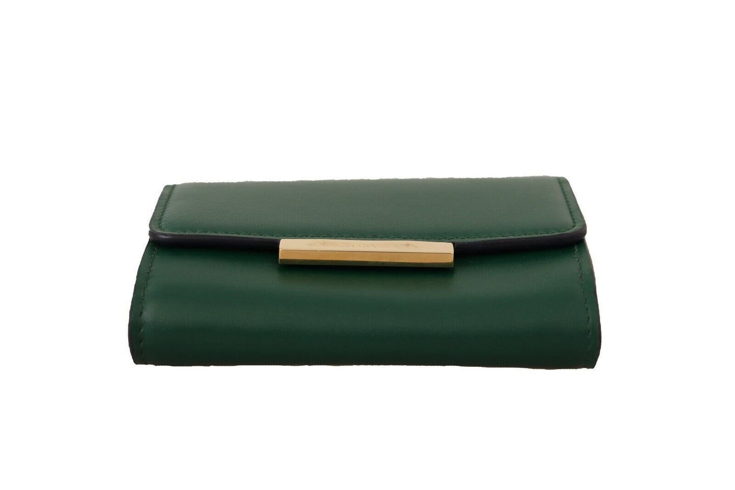 Dolce & Gabbana Chic Green Leather Coin Purse with Chain Strap