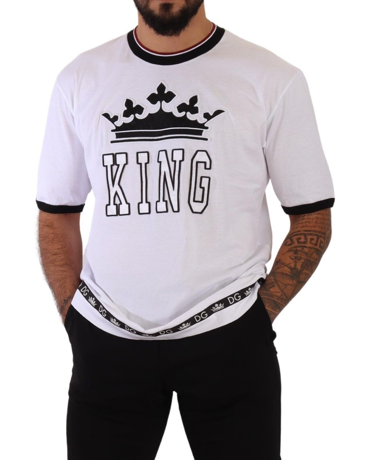 Dolce & Gabbana Royal Crown Motif Crew Neck Tee