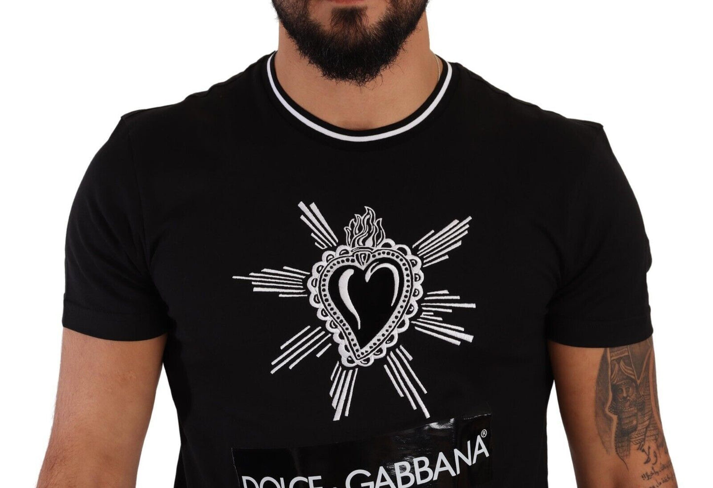 Dolce & Gabbana Elegant Sacred Heart Cotton Tee