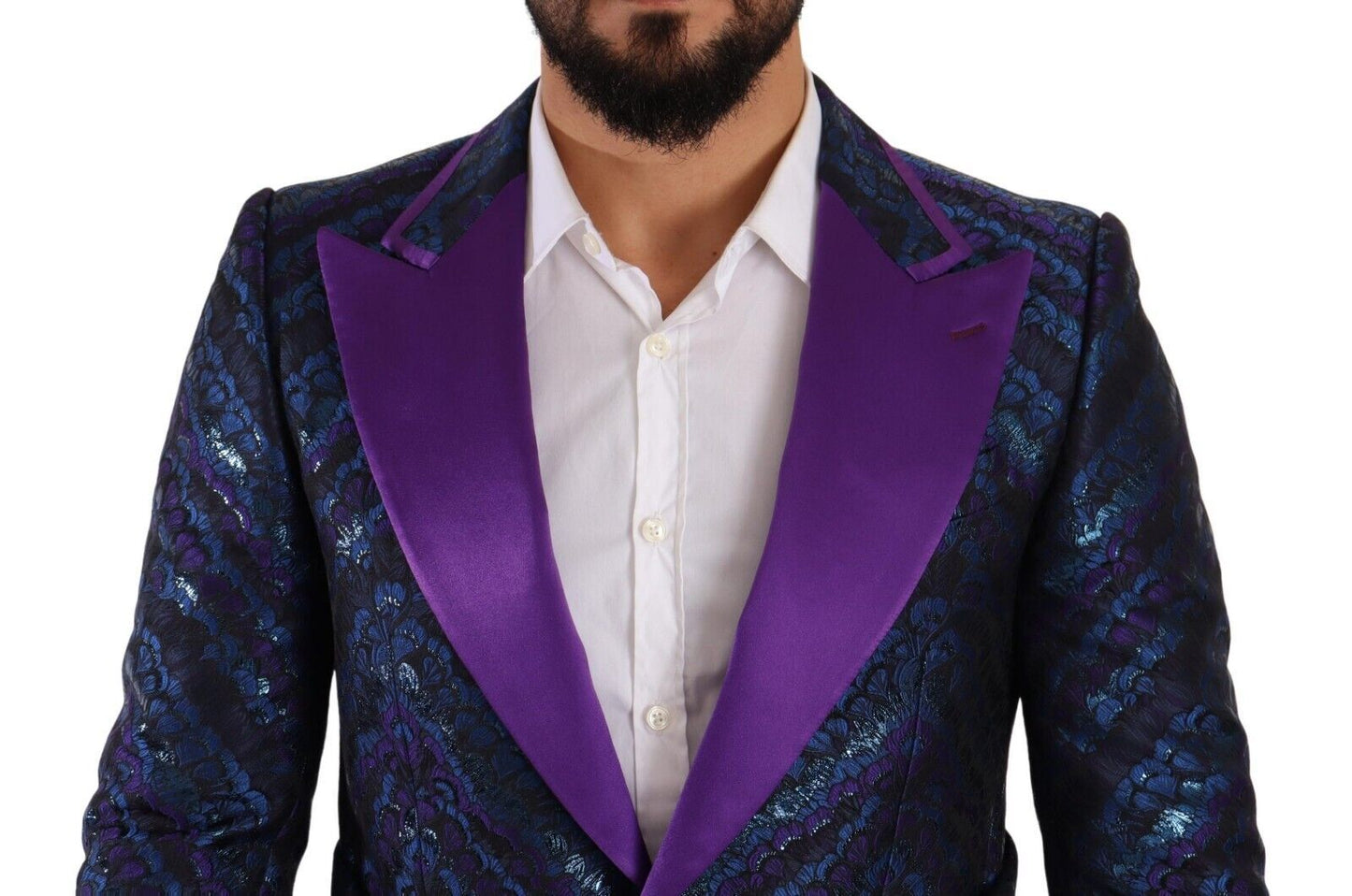 Dolce & Gabbana Metallic Blue Slim Fit Designer Suit