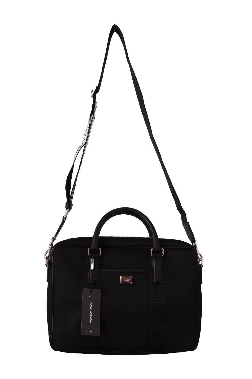 Dolce & Gabbana Sleek Black Leather Messenger Bag for Men