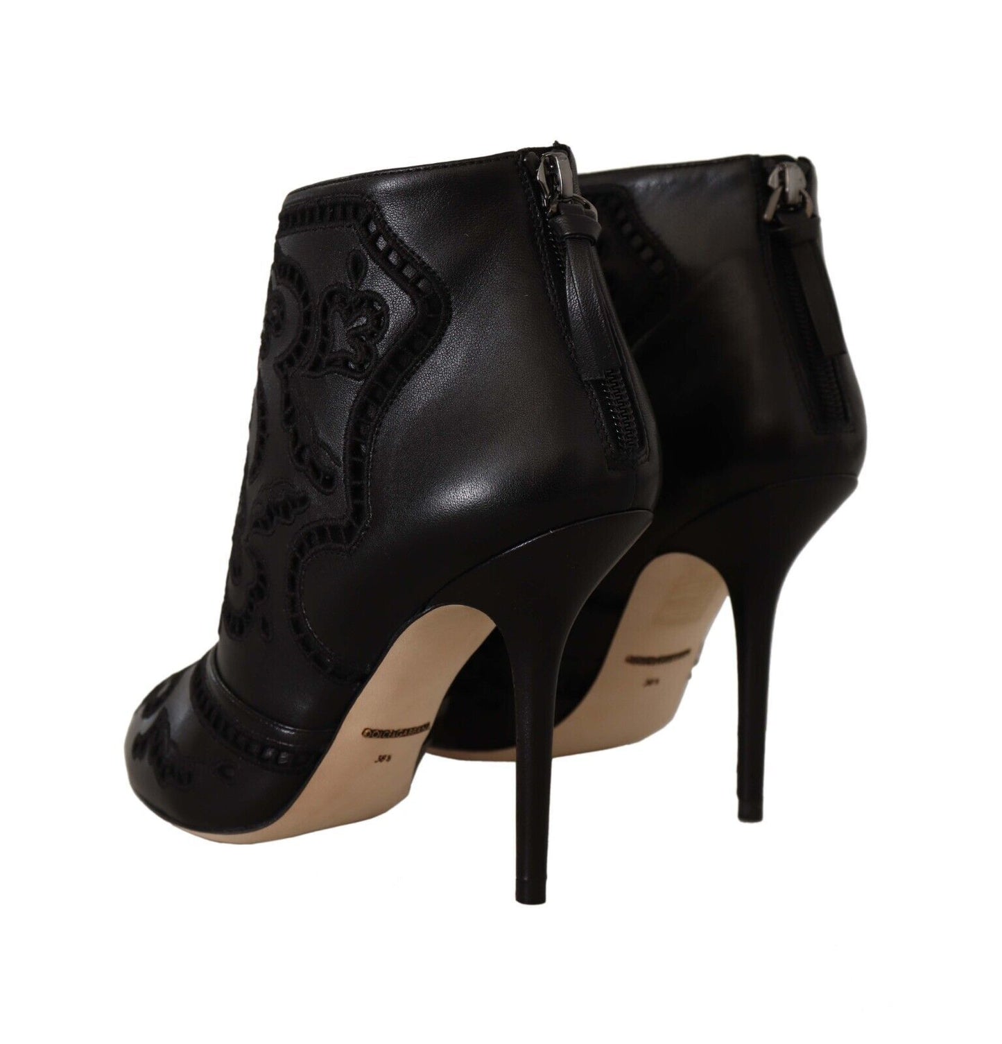 Dolce & Gabbana Elegant Black Leather Ankle Boots