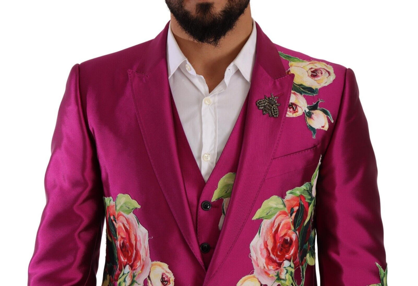 Dolce & Gabbana Elegant Pink Silk Martini Three-Piece Suit