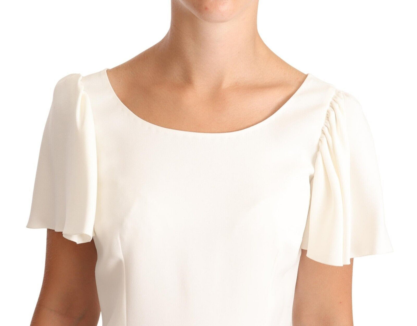 Dolce & Gabbana Elegant White Boat Neck Blouse