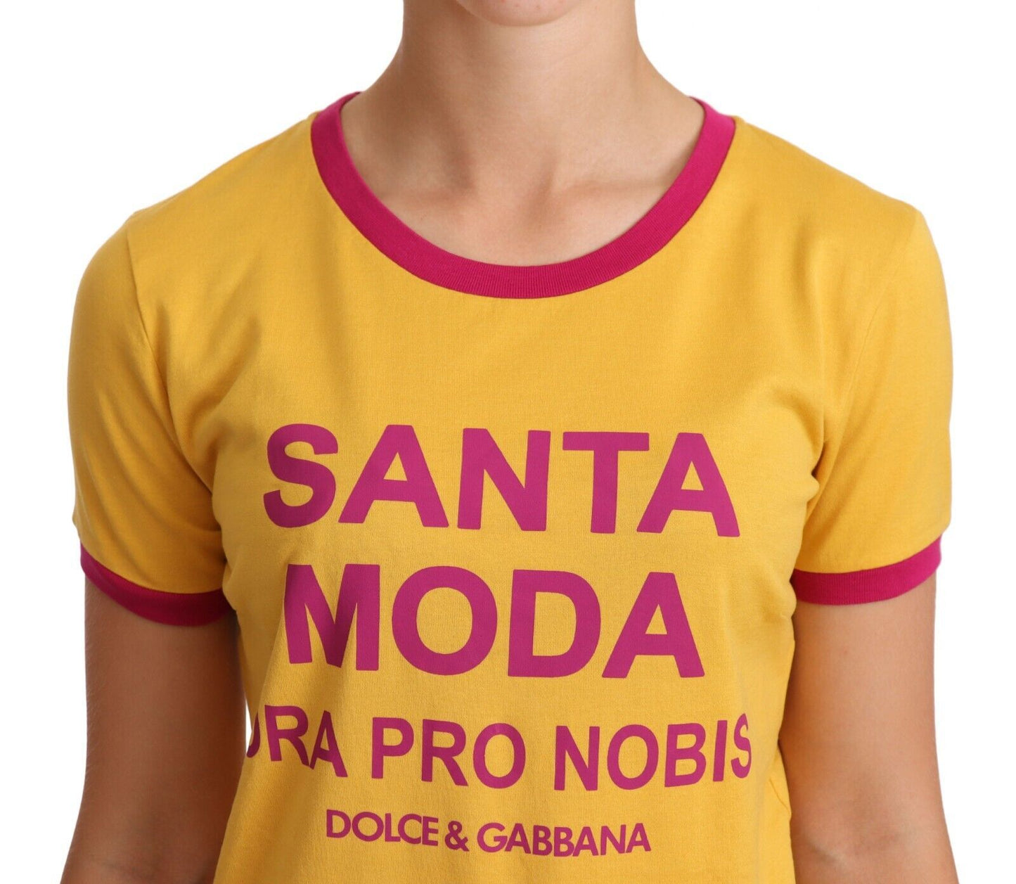 Dolce & Gabbana Elegant Yellow Ocher Crewneck Tee