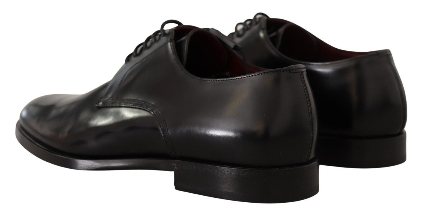 Dolce & Gabbana Elegant Black Leather Derby Formal Shoes