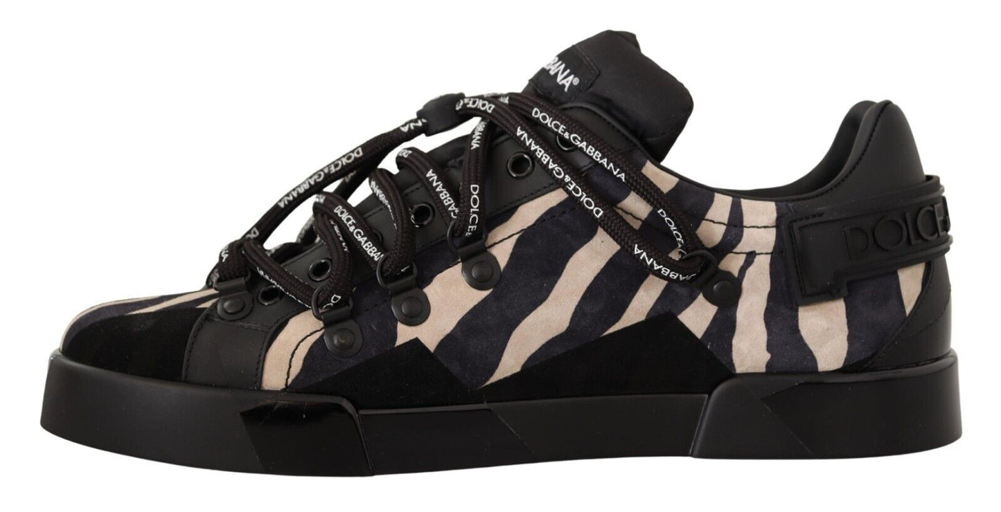 Dolce & Gabbana Zebra Suede Low Top Sneakers