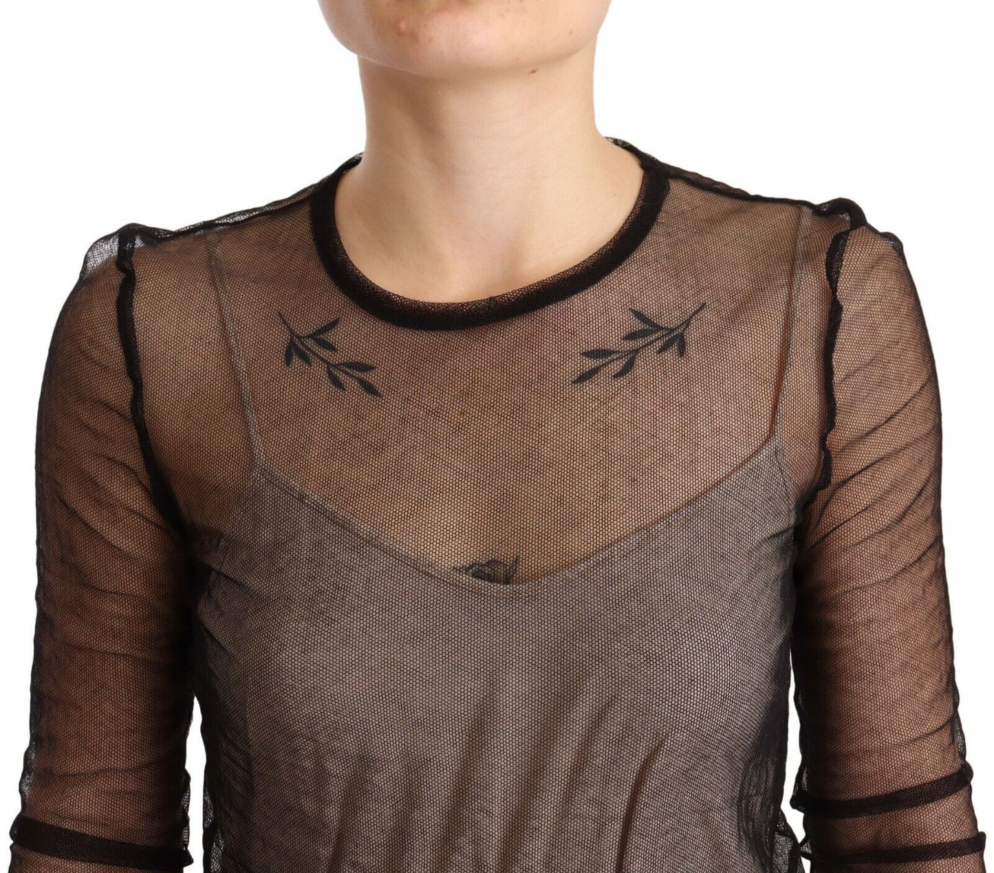 Dolce & Gabbana Elegant Black Sheer Long Sleeve Top