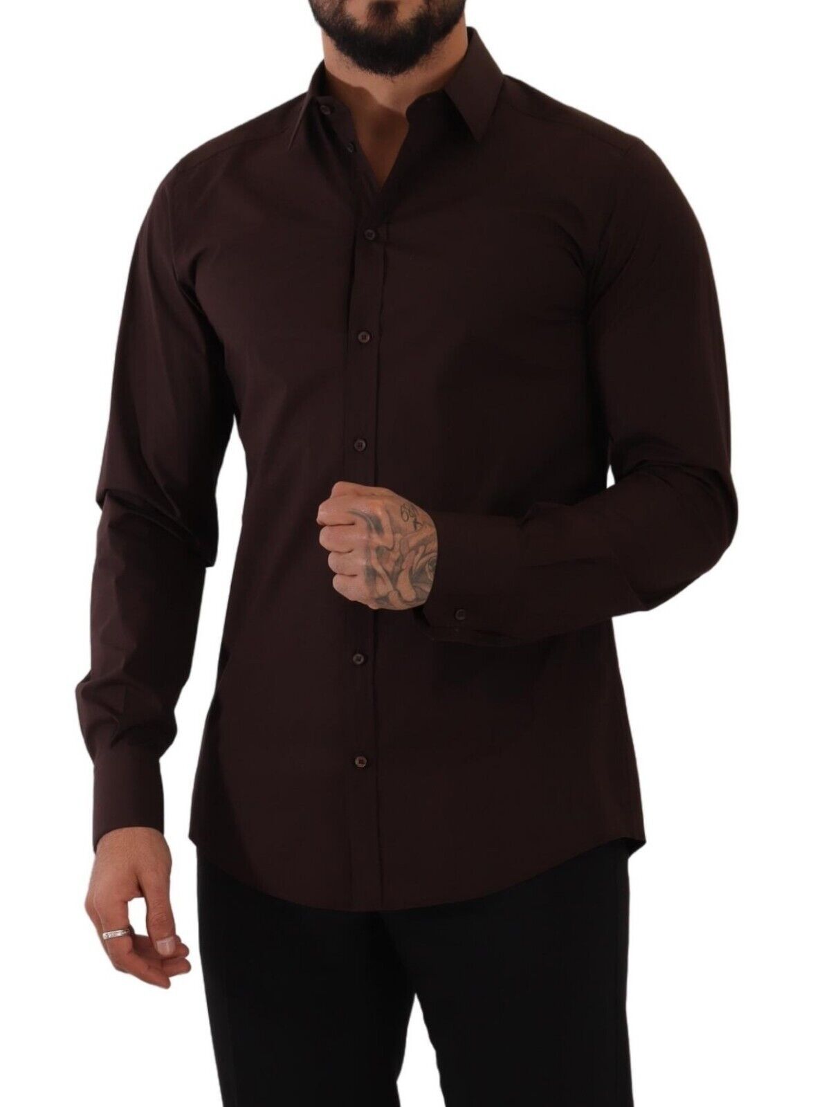 Dolce & Gabbana Elegant Bordeaux Slim Fit Dress Shirt