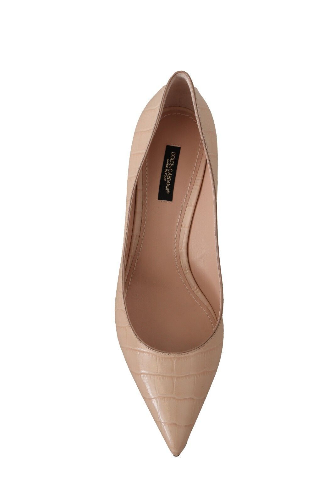 Dolce & Gabbana Elegant Nude Mid-Heel Leather Pumps