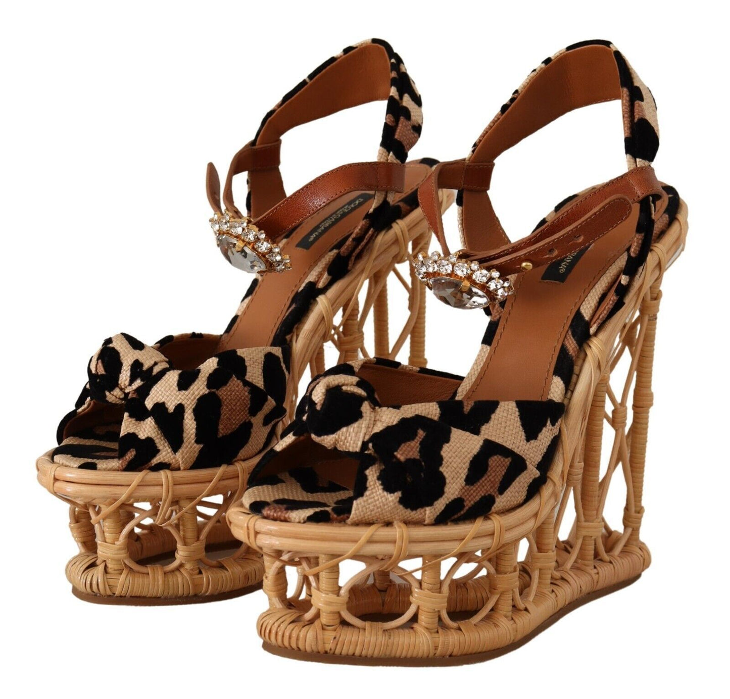 Dolce & Gabbana Elevate Your Style with Crystal-Embellished Wedge Sandals