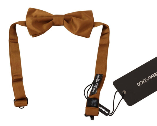 Dolce & Gabbana Elegant Silk Brown Bow Tie