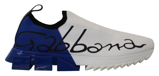 Dolce & Gabbana Elegant White and Blue Sorrento Sneakers