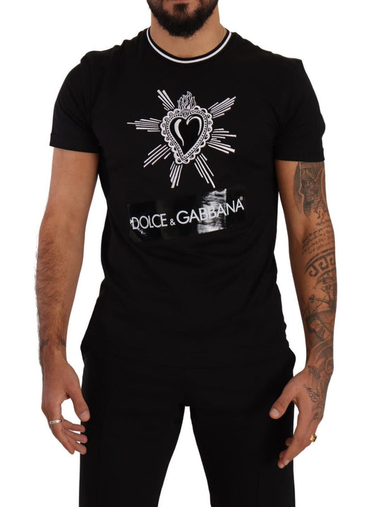 Dolce & Gabbana Elegant Sacred Heart Cotton Tee