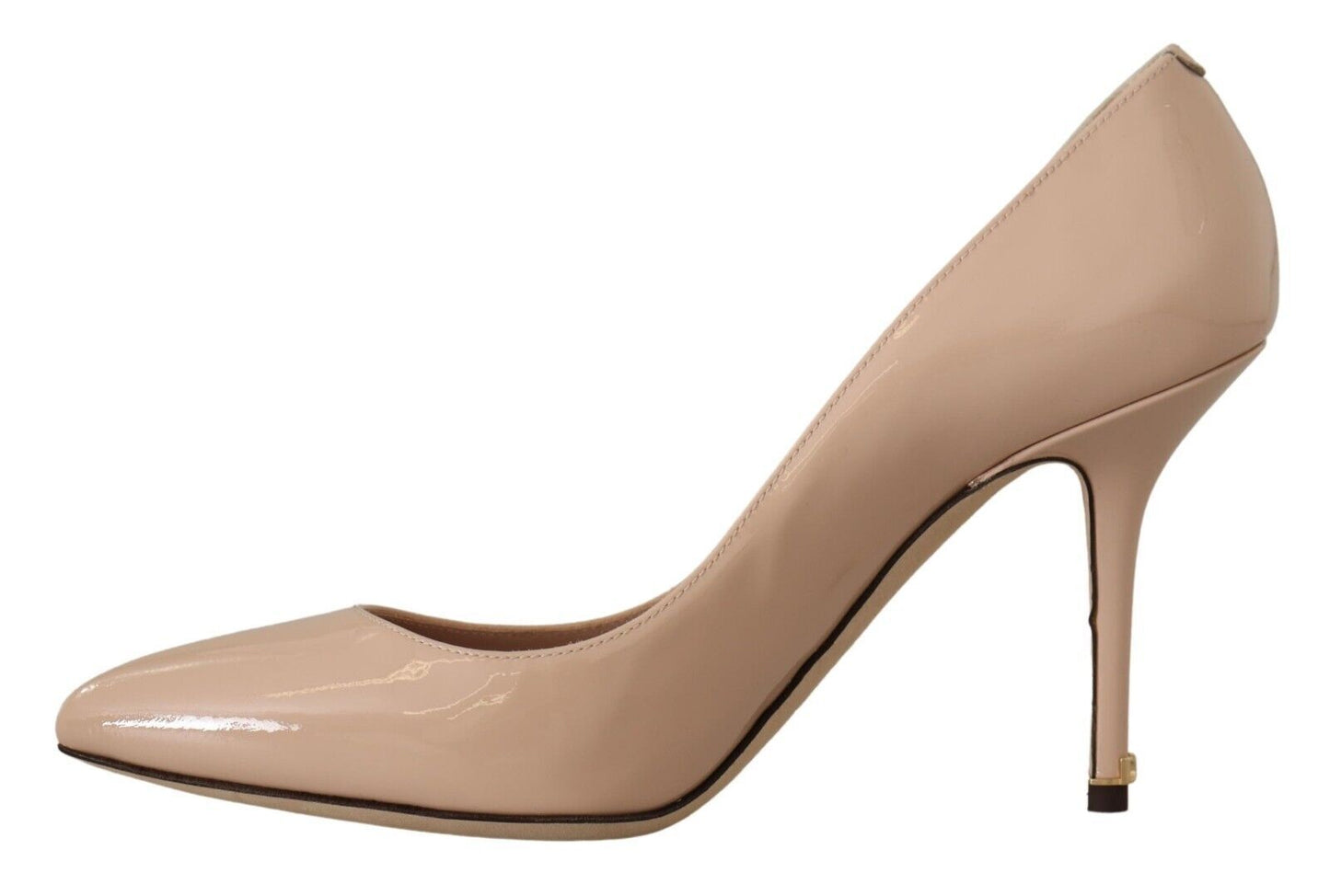 Dolce & Gabbana Beige Patent Leather Heels Elegance