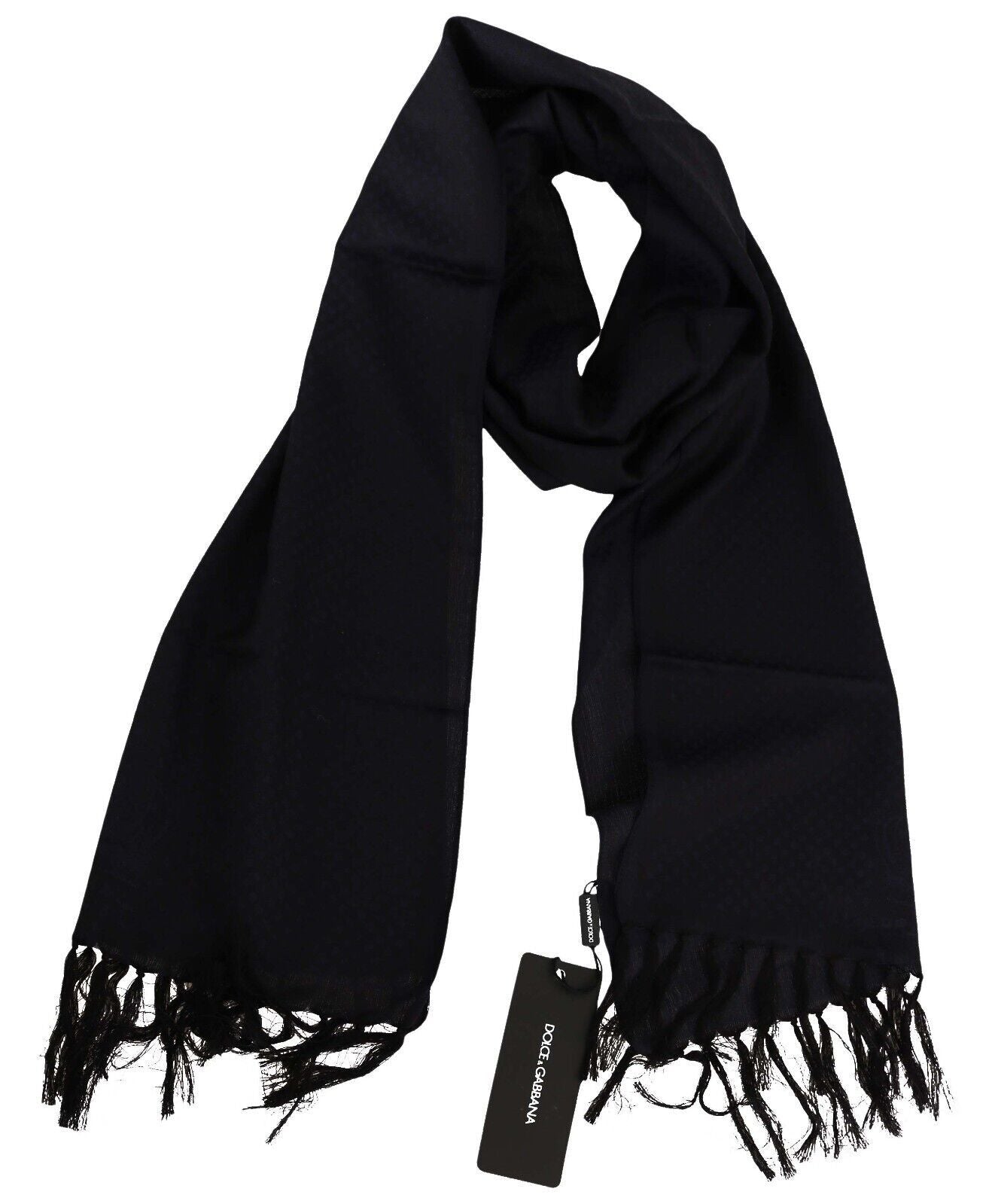 Dolce & Gabbana Elegant Silk Blend Fringed Scarf