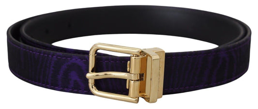 Dolce & Gabbana Elegant Purple Jacquard Leather Belt