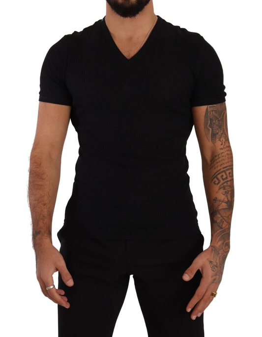 Dolce & Gabbana Elegant V-Neck Silk Blend Tee