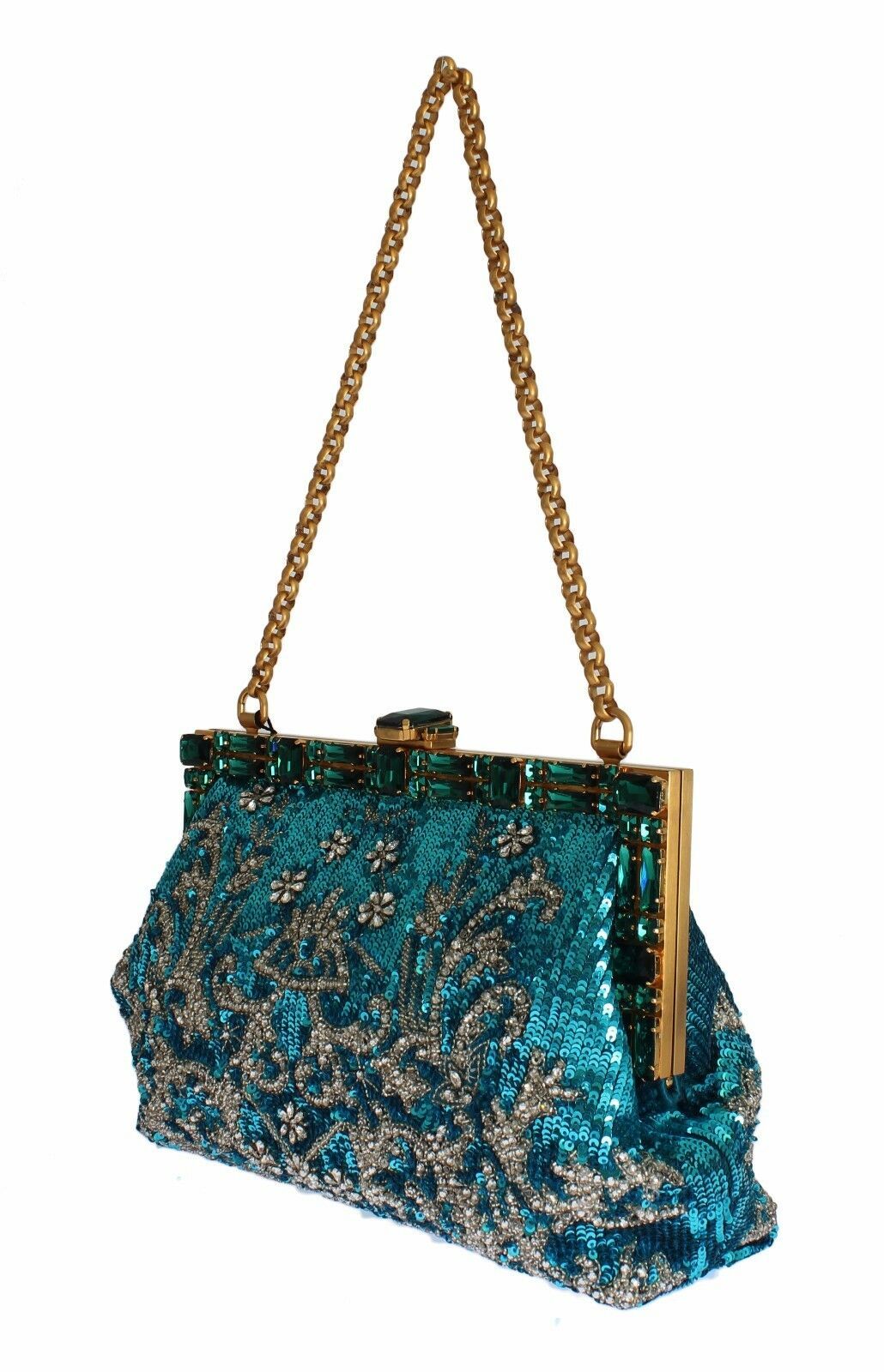 Dolce & Gabbana Enchanting Sequined Blue Evening Clutch