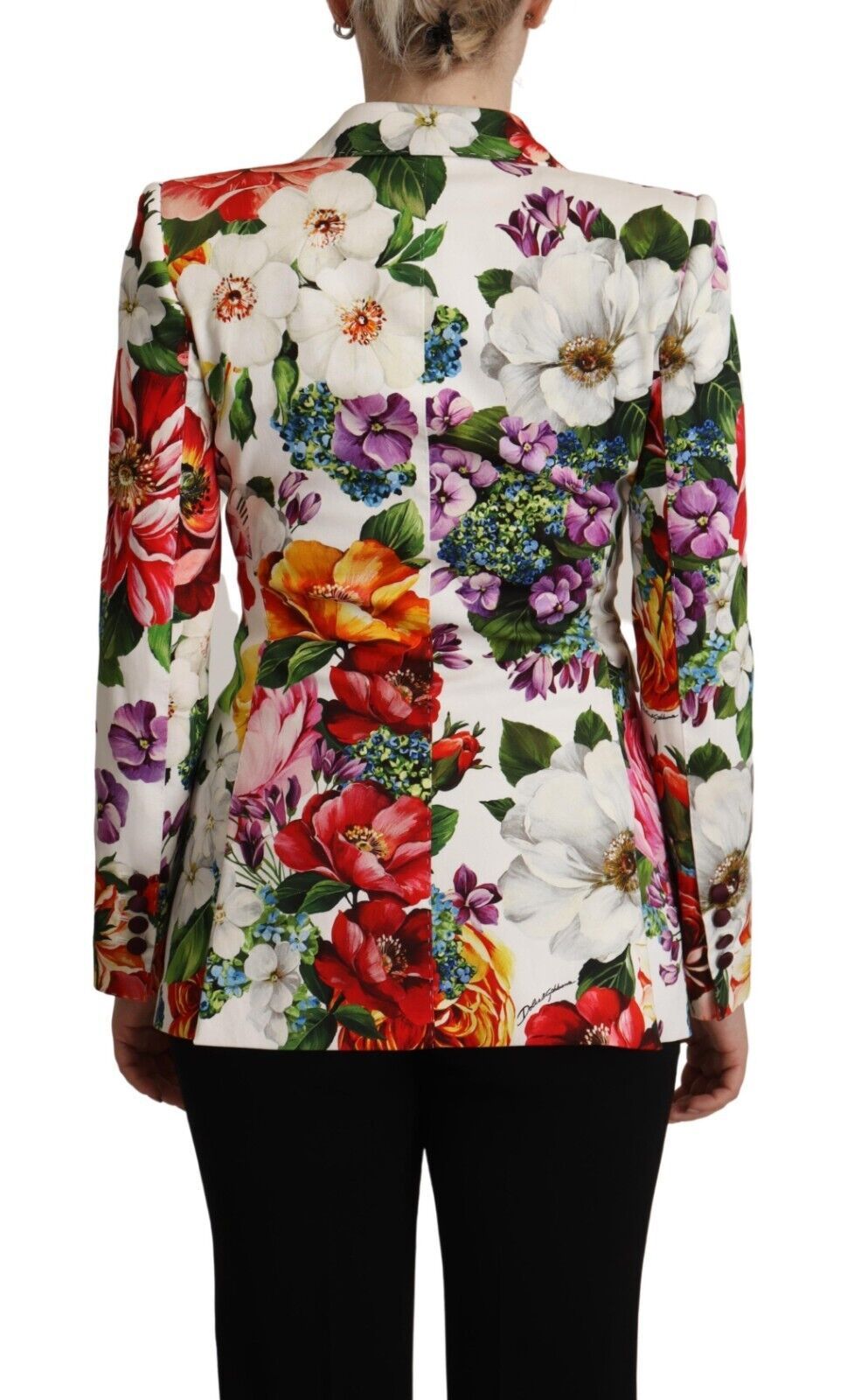 Dolce & Gabbana Elegant Floral Stretch Cotton Blazer Jacket