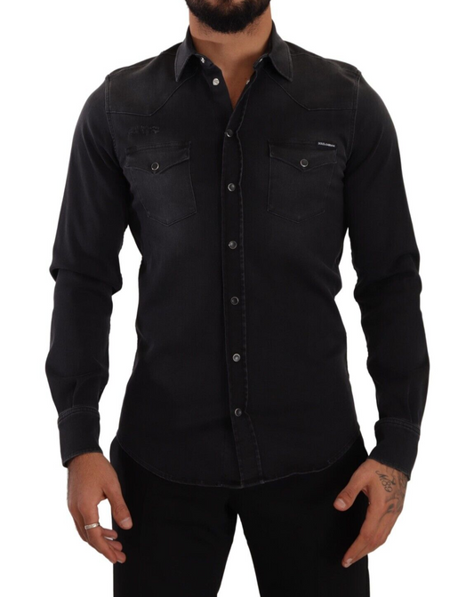 Dolce & Gabbana Elegant Slim Fit Denim Shirt