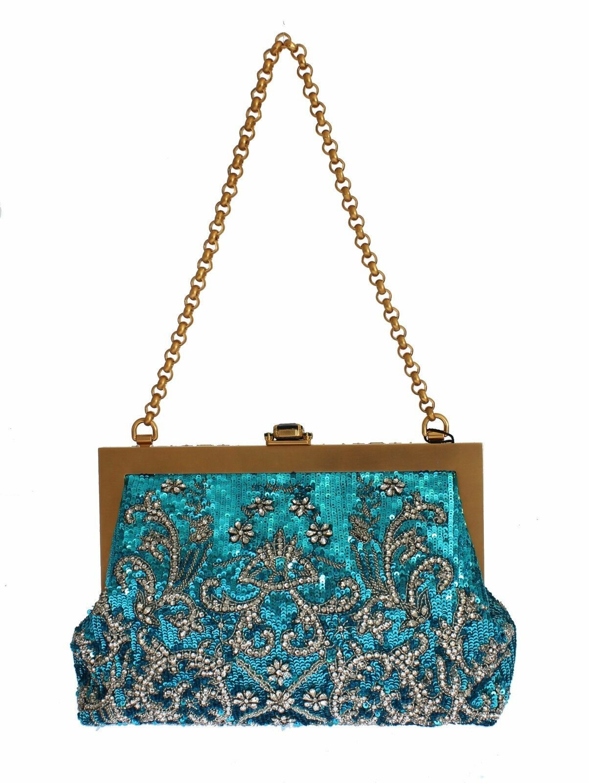 Dolce & Gabbana Enchanting Sequined Blue Evening Clutch