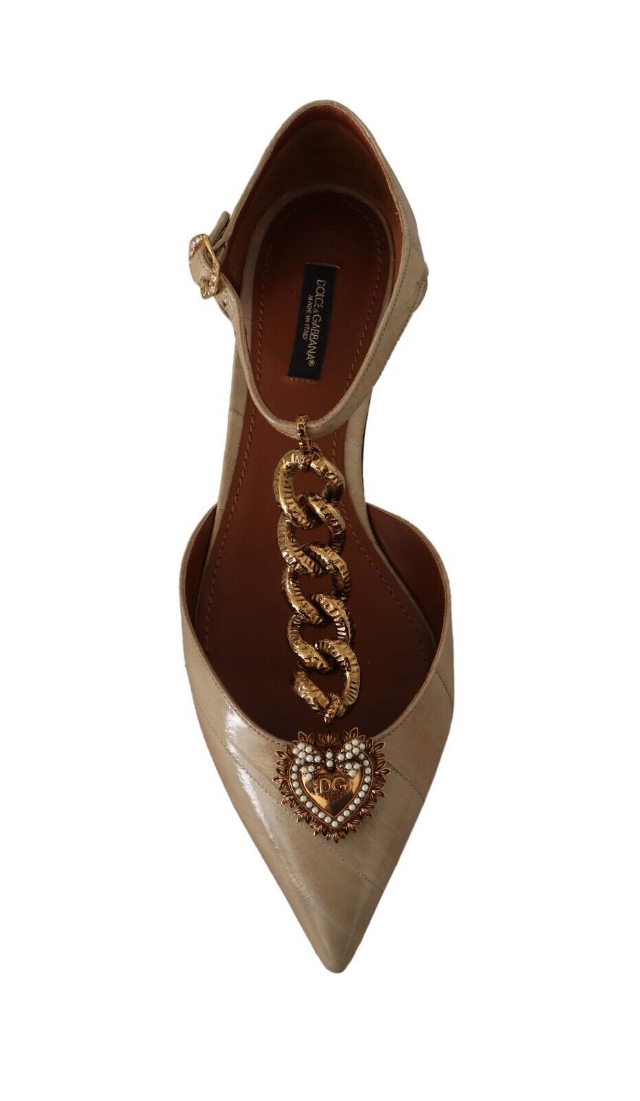 Dolce & Gabbana Elegant Heart Devotion Chain Embellished Sandals