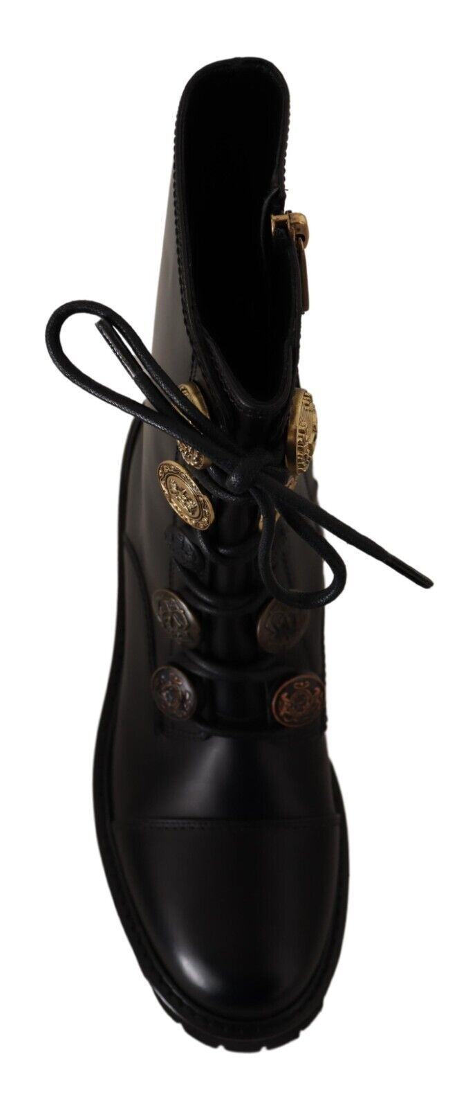 Dolce & Gabbana Authentic Leather Biker Boots in Chic Black