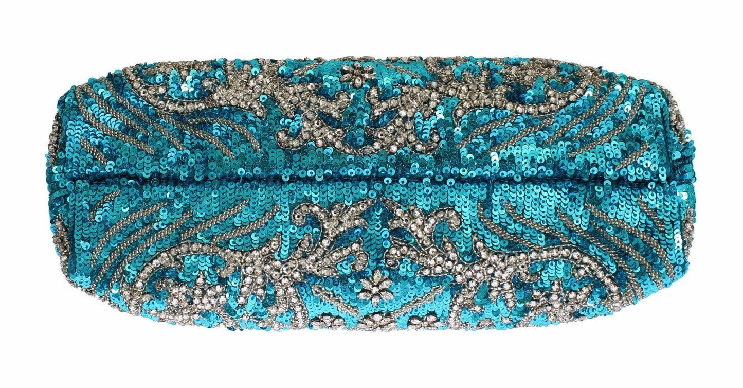 Dolce & Gabbana Enchanting Sequined Blue Evening Clutch