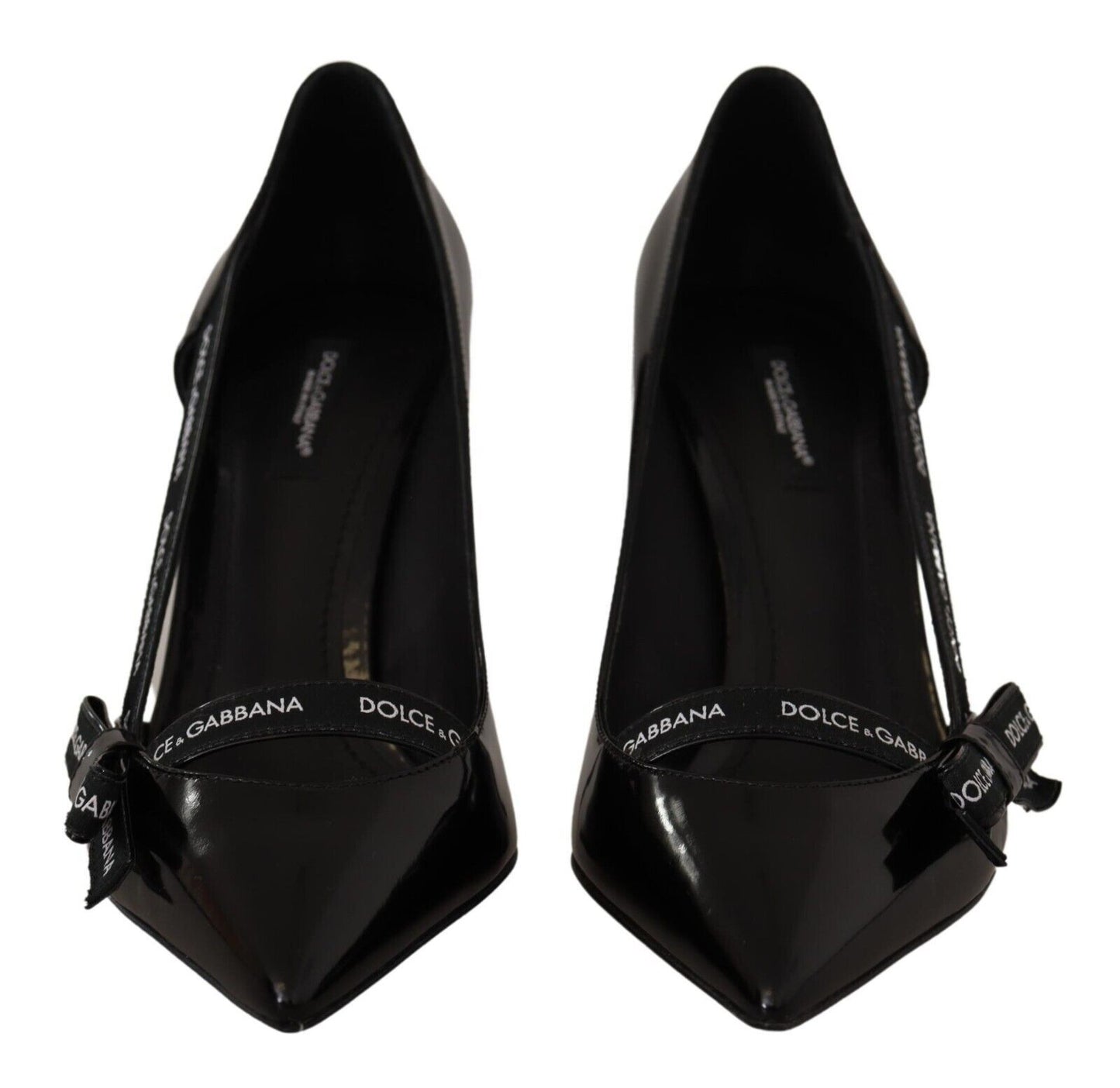 Dolce & Gabbana Elegant Black Leather Heels Pumps