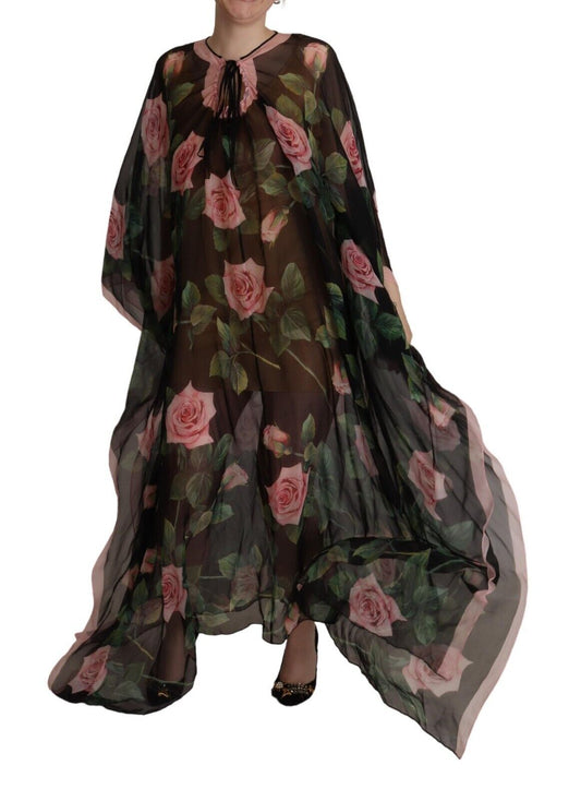 Dolce & Gabbana Elegant Floral Kaftan Silk Dress