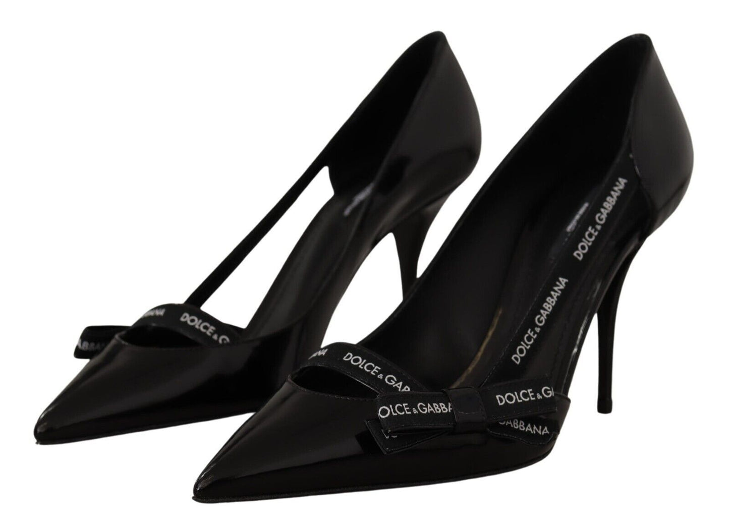 Dolce & Gabbana Elegant Black Leather Heels Pumps