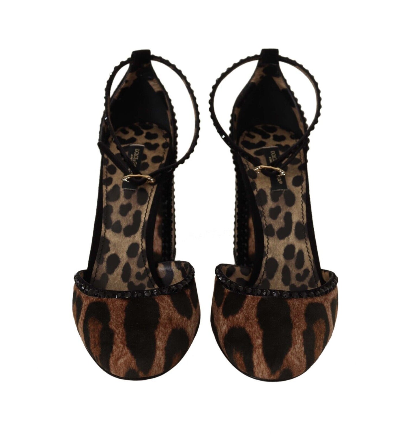 Dolce & Gabbana Chic Brown Leopard Ankle Strap Heels