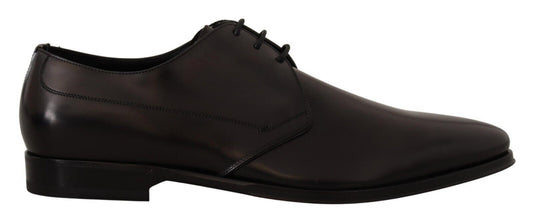 Dolce & Gabbana Elegant Black Leather Derby Shoes