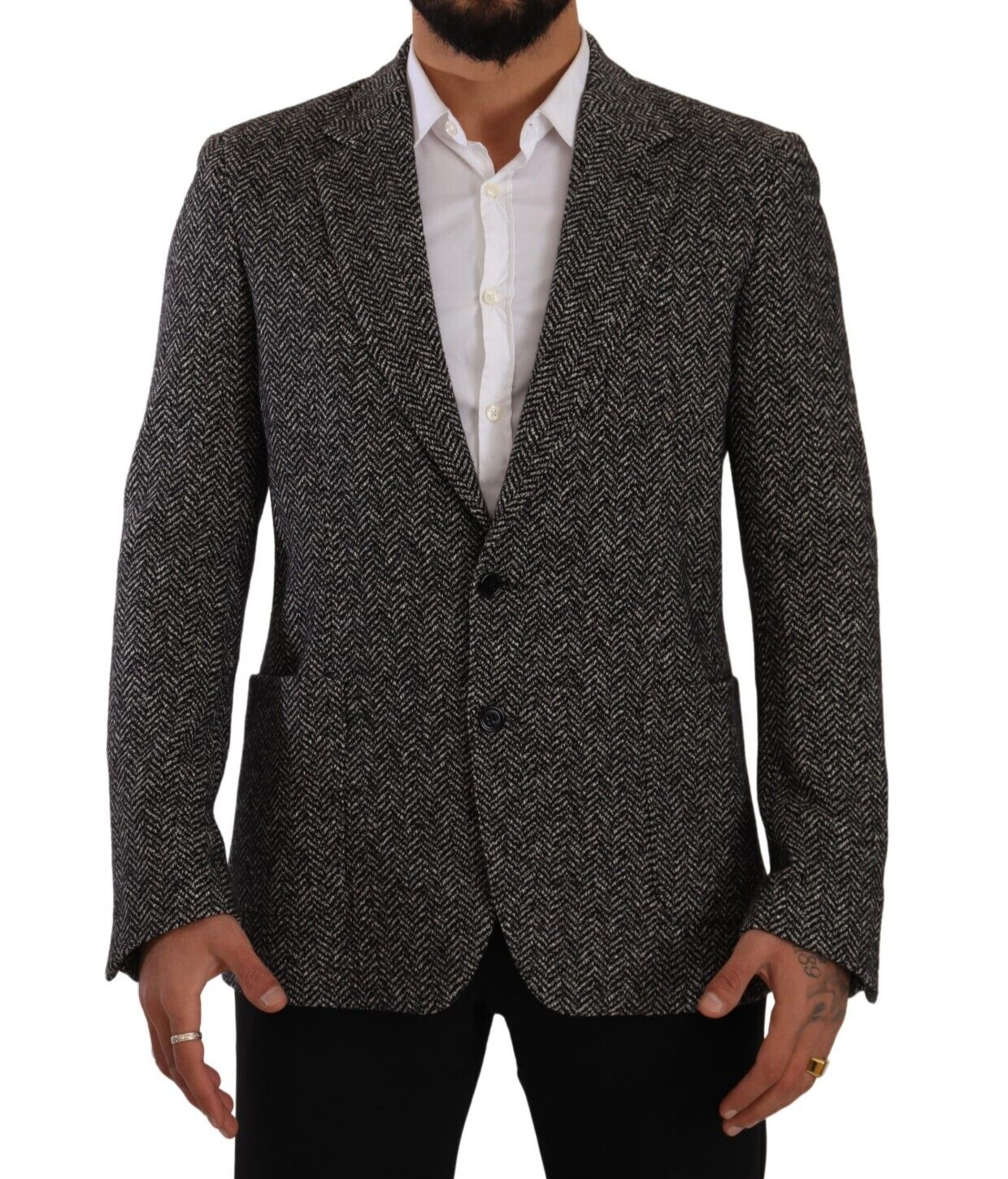 Dolce & Gabbana Elegant Slim Fit Gray Wool Blazer