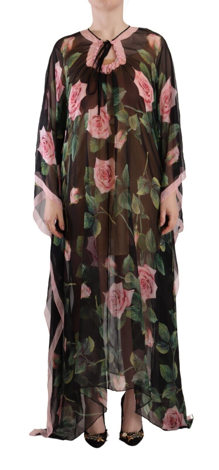 Dolce & Gabbana Elegant Floral Kaftan Silk Dress